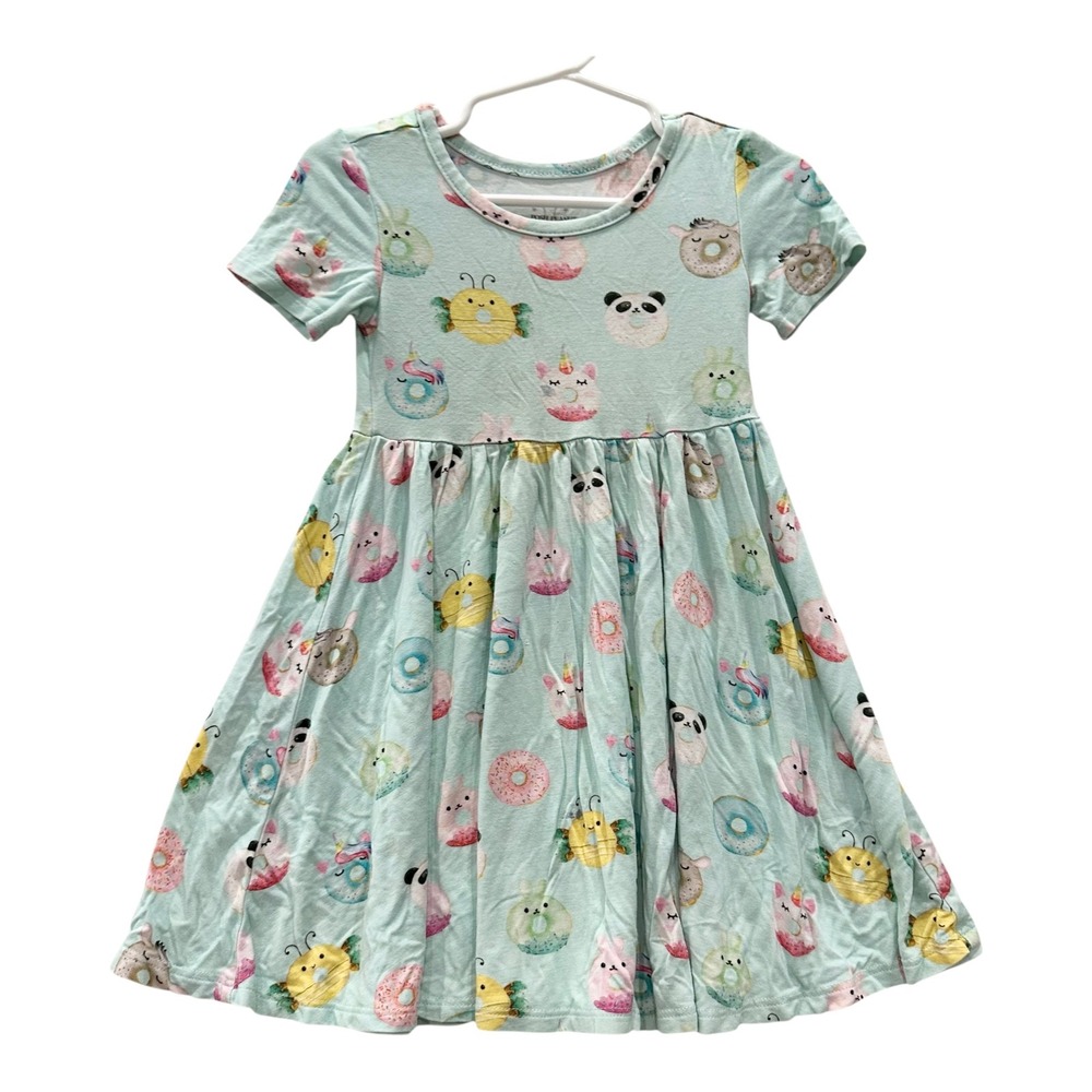 Posh Peanut Toddler Girls 2T Bamboo Donut Animal Print Twirl Dress